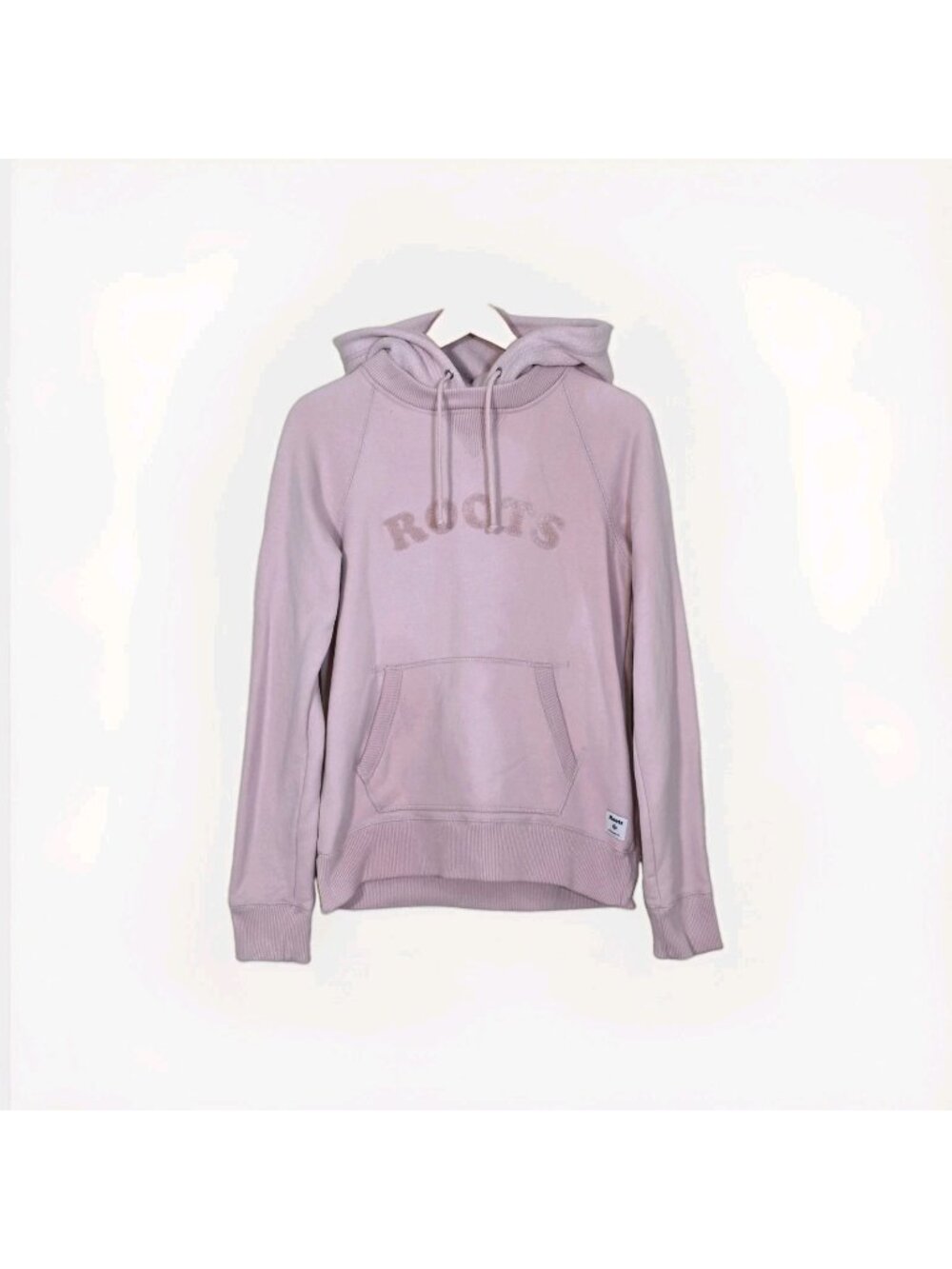 Roots Canada Womens S Light Pink Cooper Fleece Logo Pullover Hoodie Sweatshirt